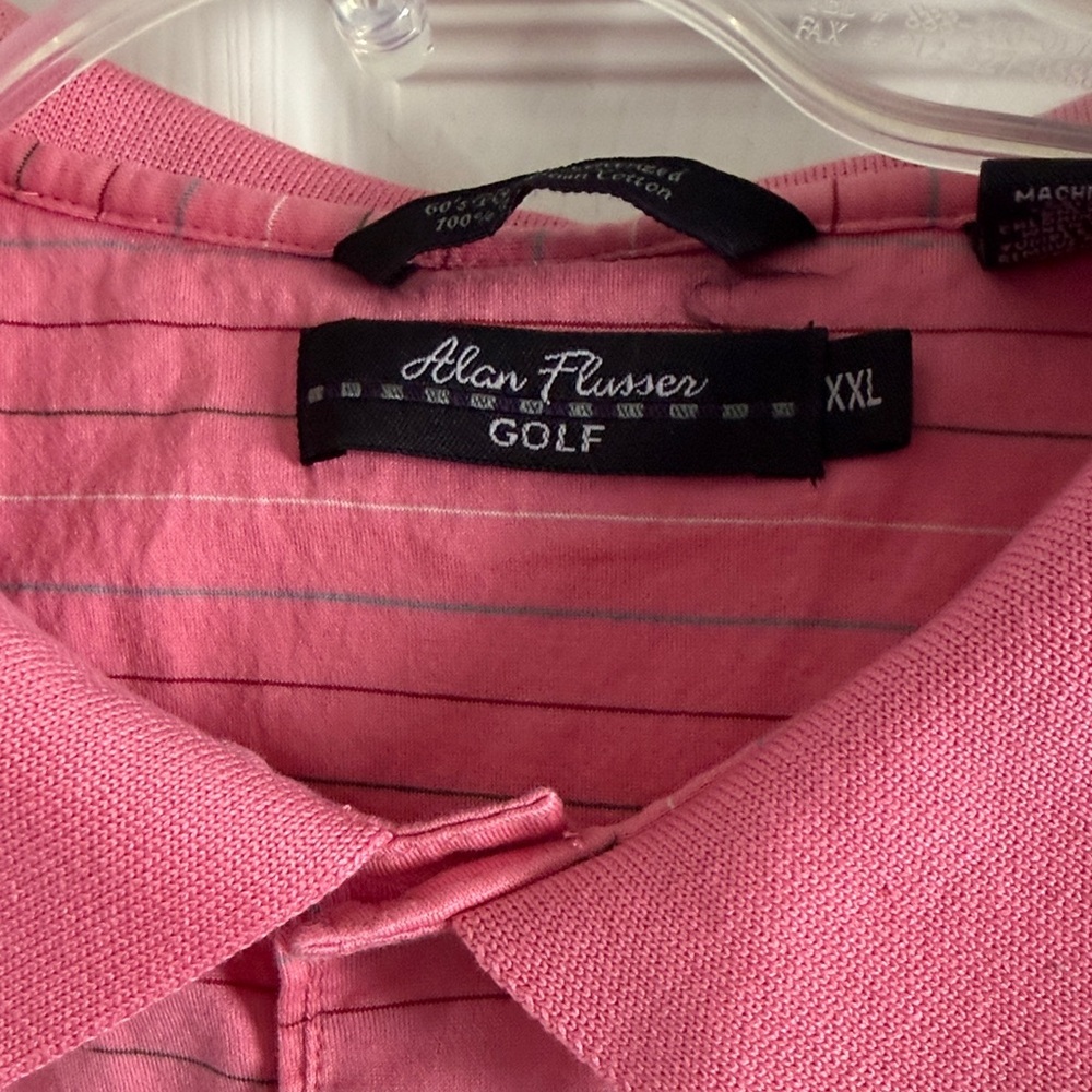 Alan Flusser Vibrant Pink Golf Shirt - Picture 2 of 6